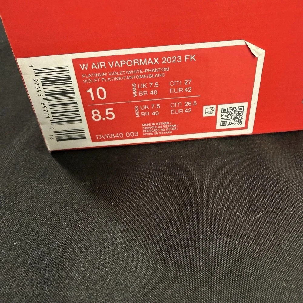 Nike Air Vapormax 2023 Flyknit Fk Violet Womens Sz 10-Mens Sz‎ 8.5 [DV6840-003]
